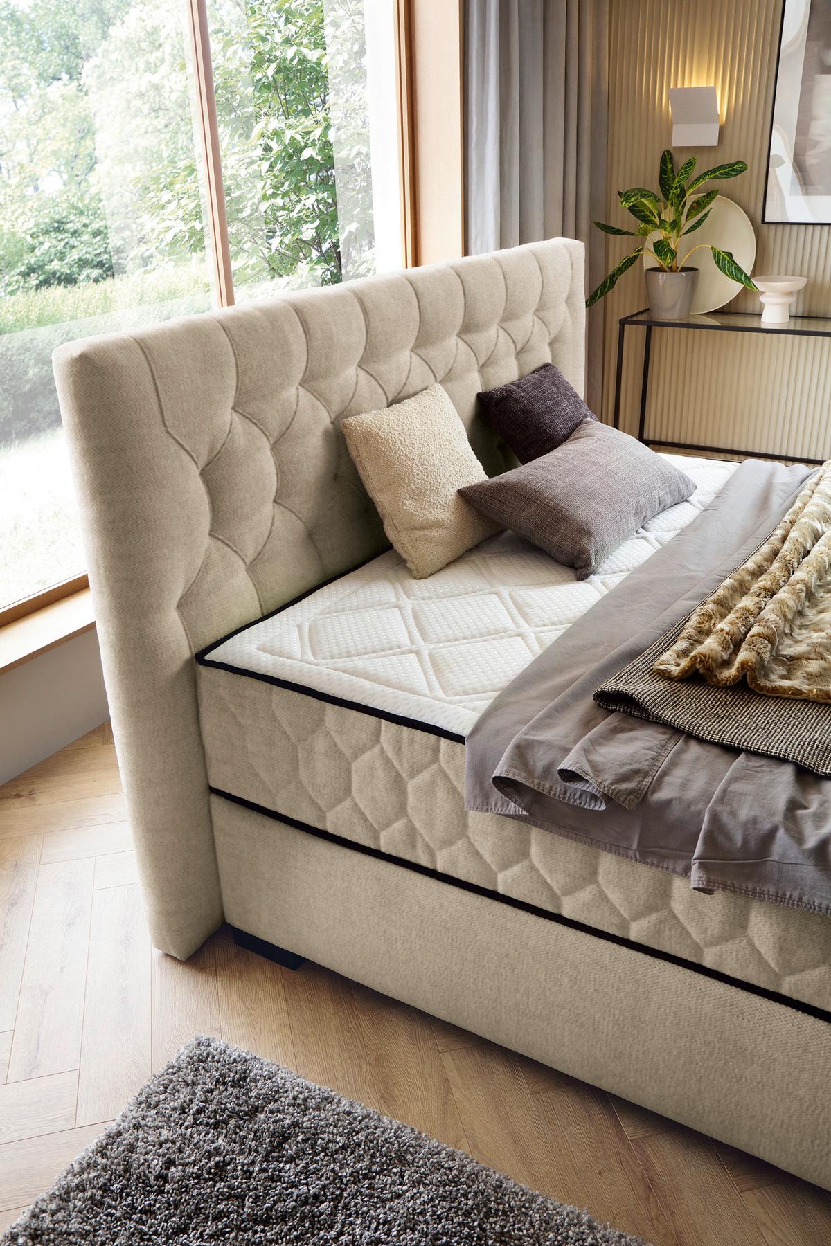 Boxspring Krevet Prestige - krem, Moderno, plastika (180/200cm) - Premium Living