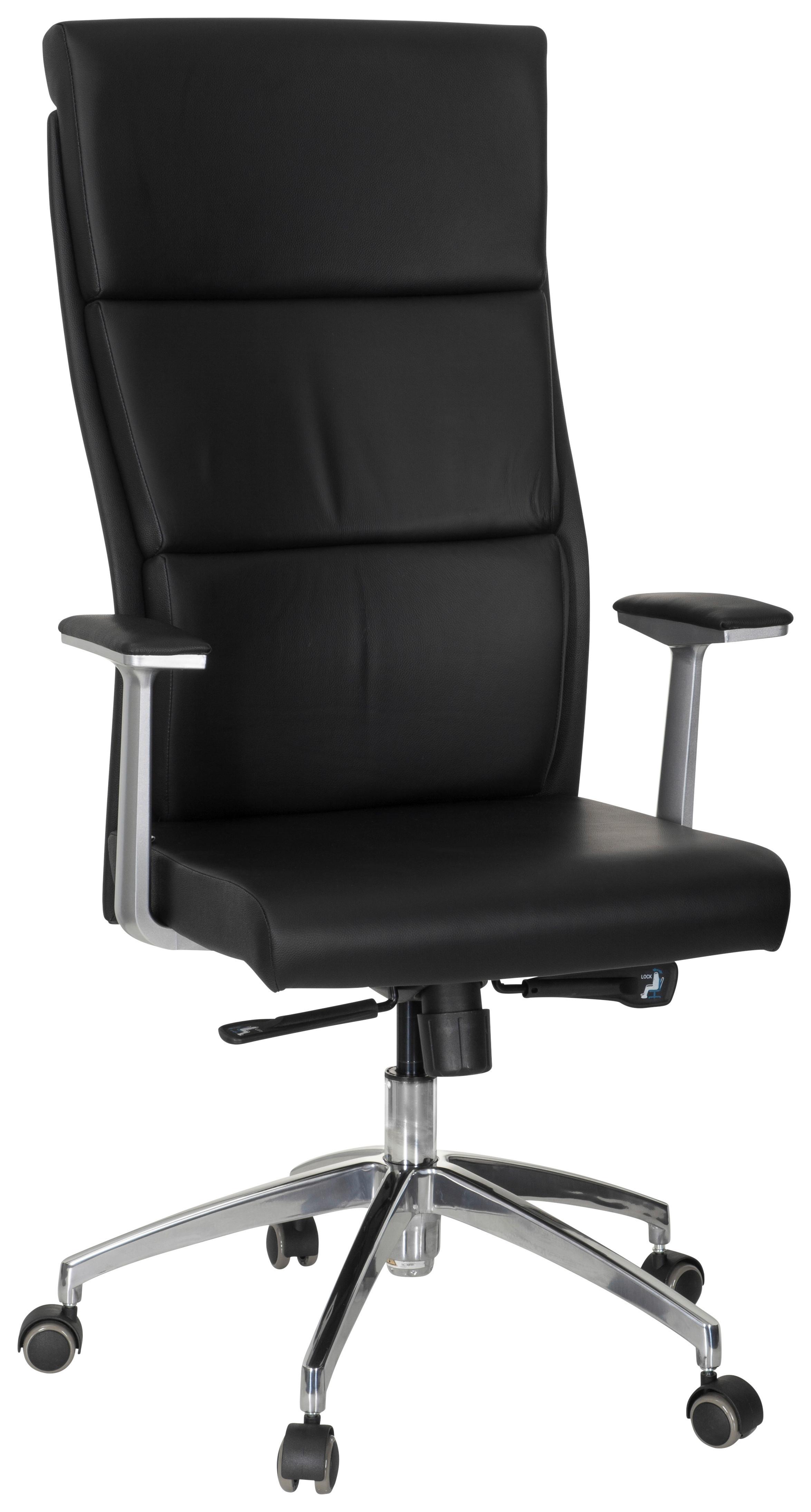 Pisarniški Stol Monza 20, Črna - srebrne barve/črna, Moderno, kovina/umetna masa (60/131/52cm) - MID.YOU