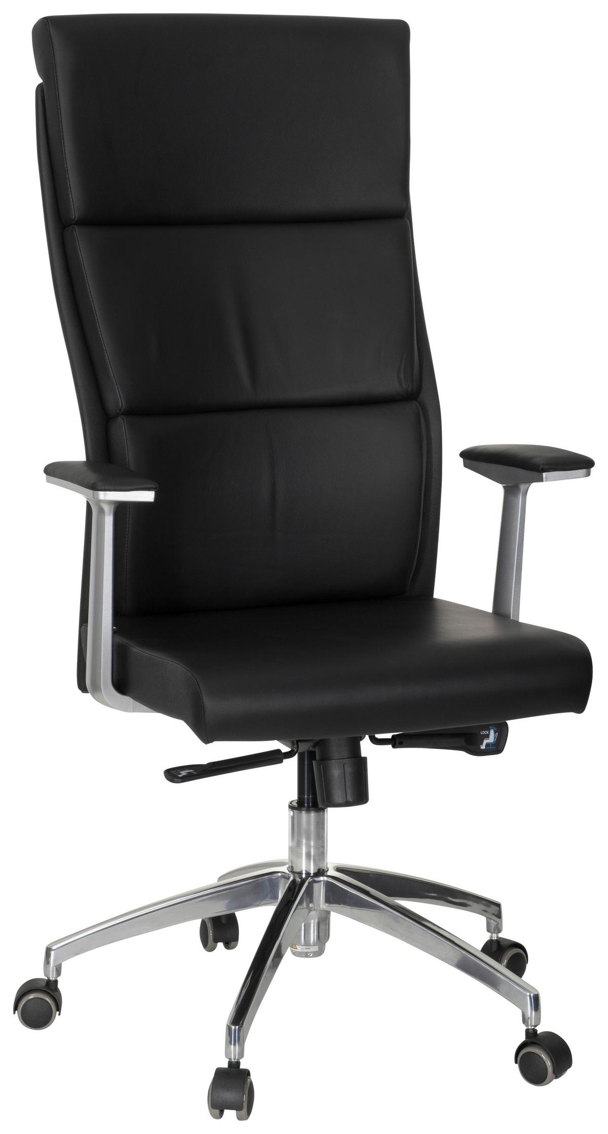 Pisarniški Stol Monza 20, Črna - srebrne barve/črna, Moderno, kovina/umetna masa (60/131/52cm) - MID.YOU