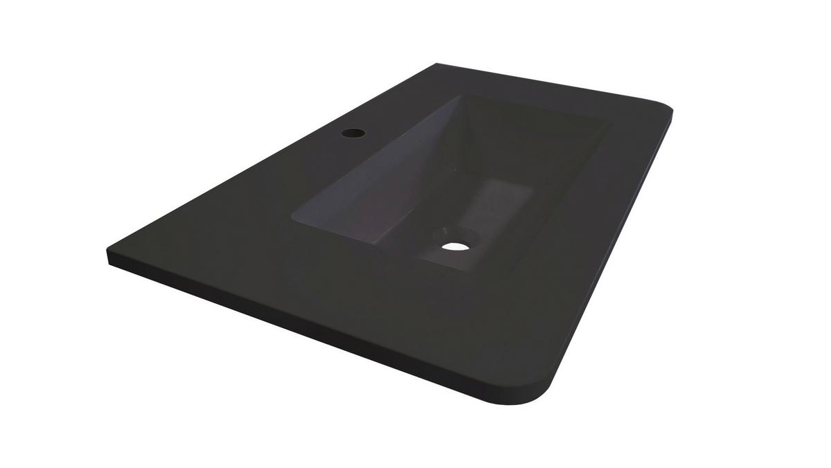 Umivaonik Lyra - crna, Moderno, prirodni materijali (81/15/46cm)