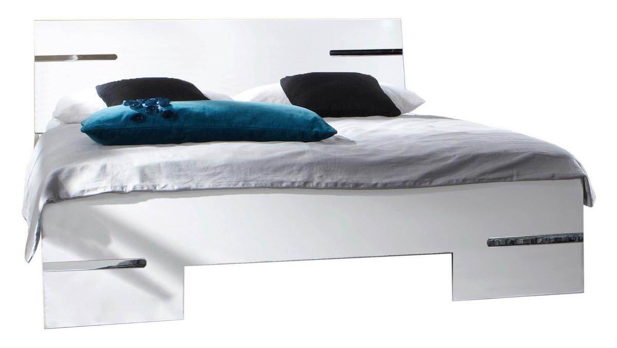 Schlafzimmer Anna 4-tlg. ca. 180x200 cm Weiß - Weiß, Design, Glas/Holz (180/200cm) - MID.YOU