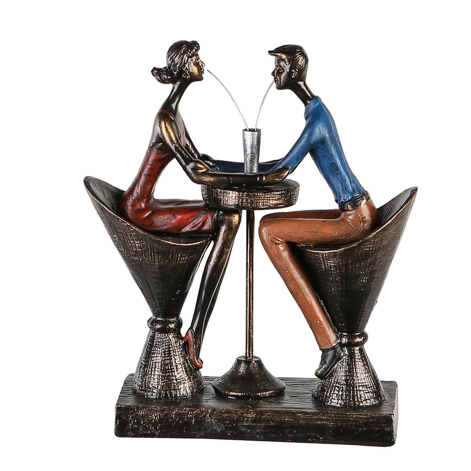 Skulptur Bronzefarben/Bunt - Braun, Basics, Kunststoff (21/25/8cm)