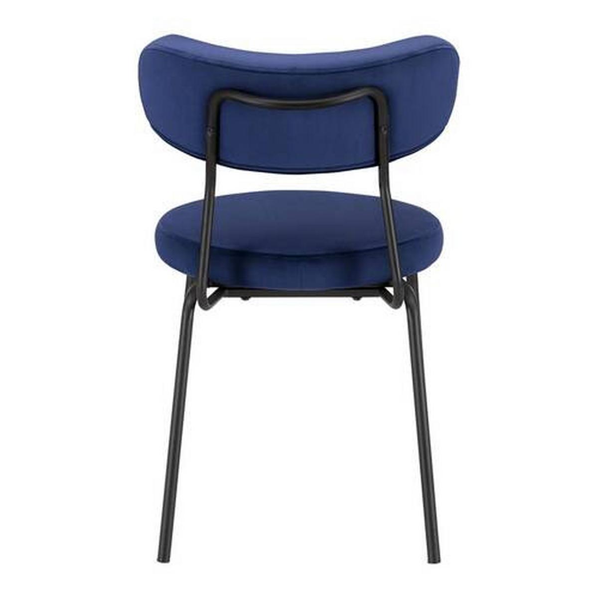 KRZESŁO LEA - niebieski/czarny, Modern, metal/drewno (51/82/63cm) - Bessagi Home