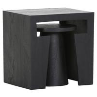 ZESTAW STOLIKÓW BOCZNYCH SIESTA - czarny, Design, drewno (50/40/50cm) - Carryhome