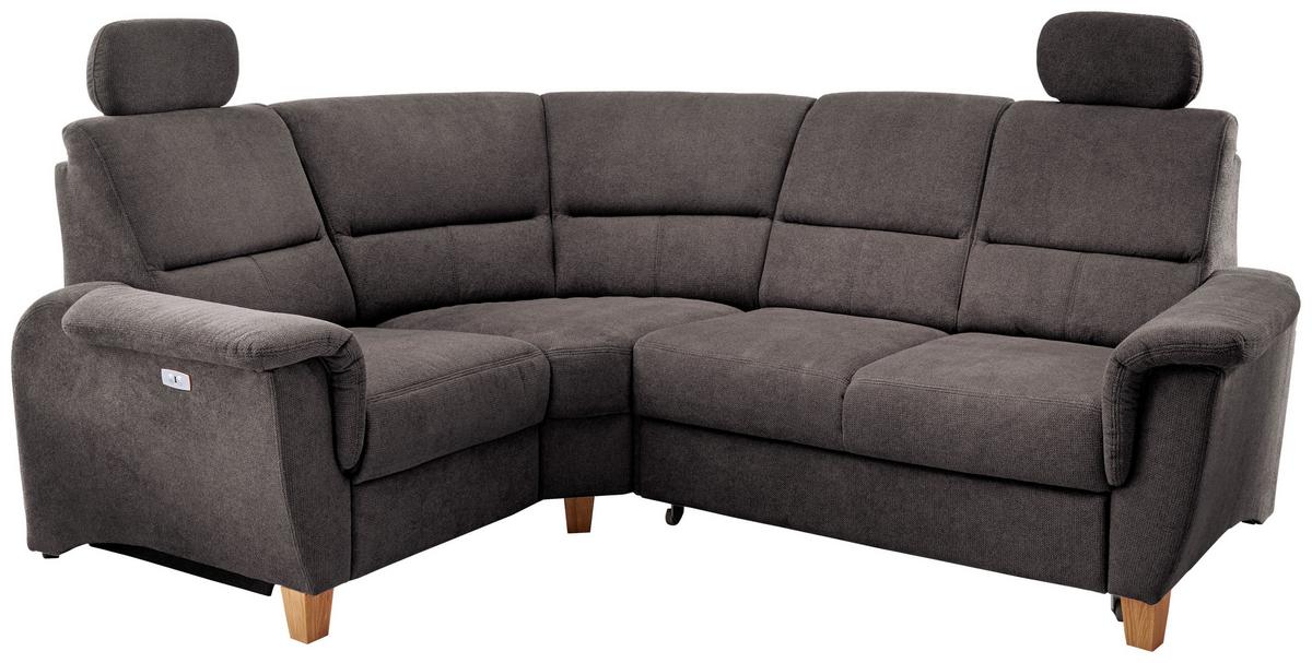 Wohnlandschaft Parole Anthrazit Struktur - Wildeiche/Anthrazit, KONVENTIONELL, Holz/Textil (186/237cm) - Livetastic