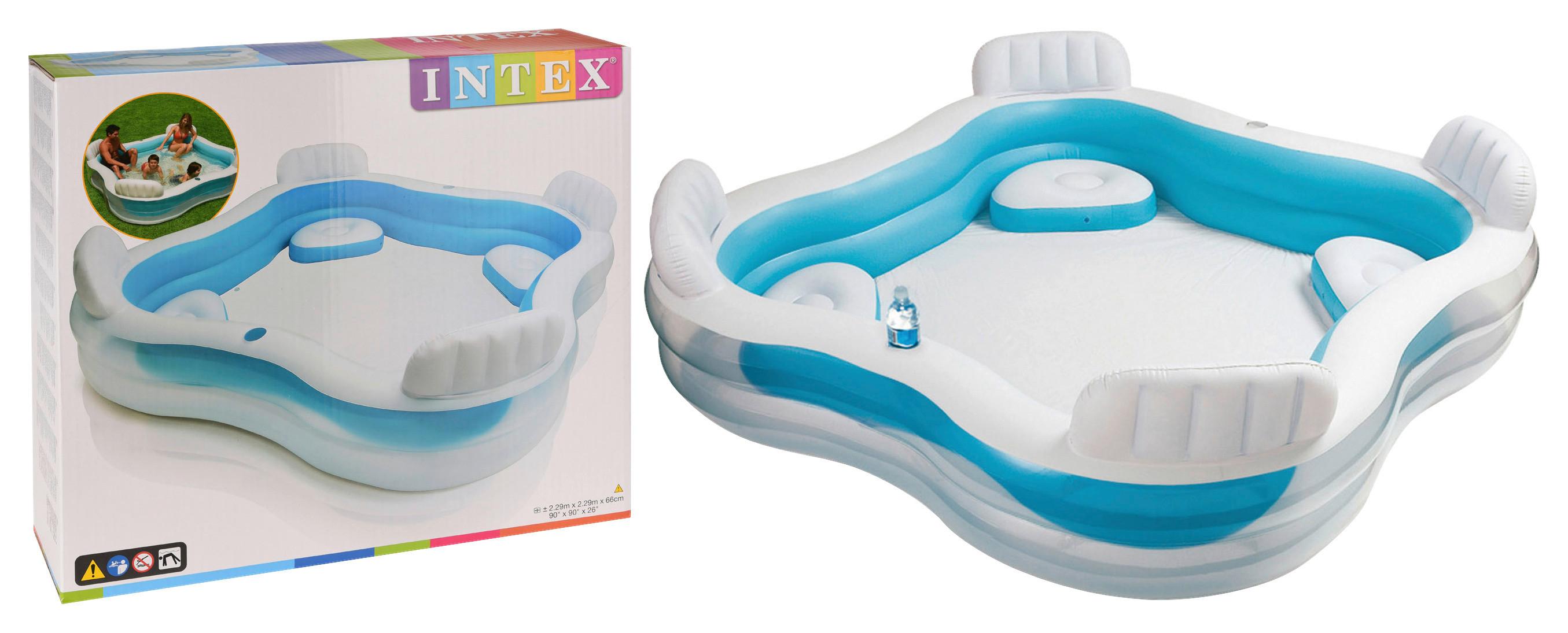 Felfújható Medence Intex - kék/fehér, műanyag (229/229/66cm)