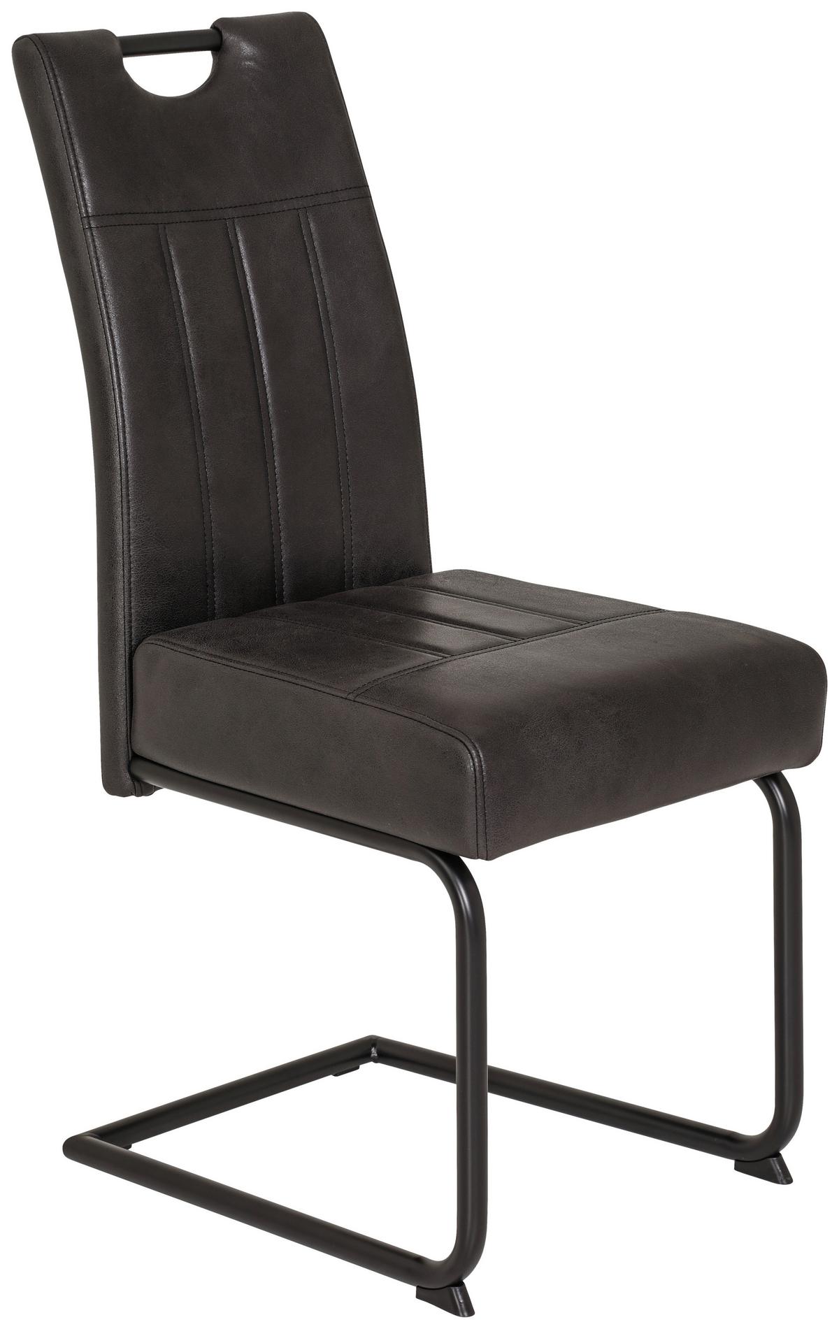 Scaun cantilever BETTY - antracit/negru, Konventionell, metal/textil (43/99/60cm)