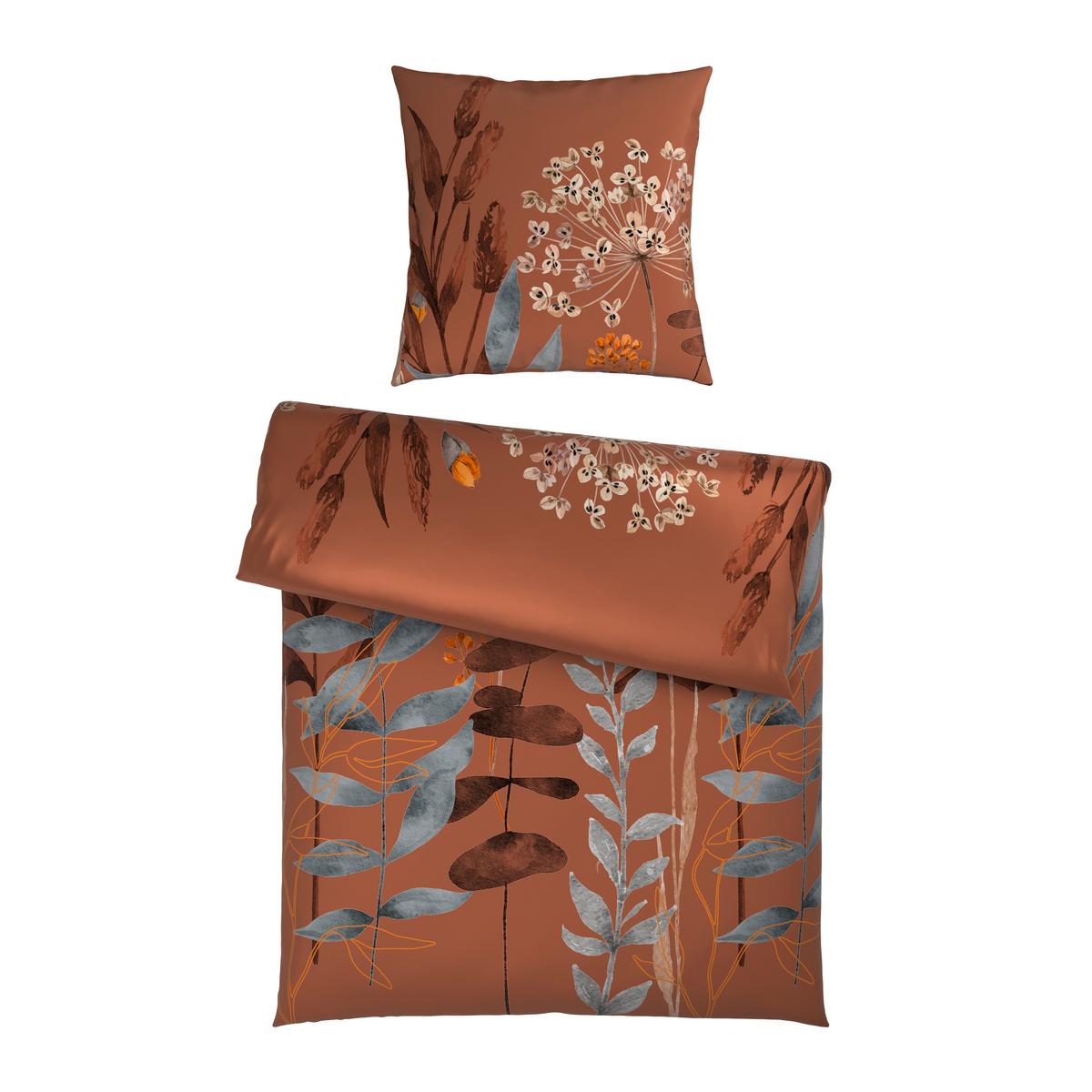 Bettwäsche Leavi Mokka ca. 135x200cm - Mokka, MODERN, Textil (135/200cm) - Mömax