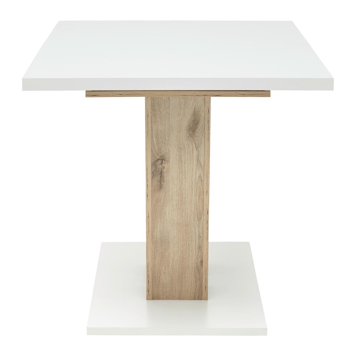 Ausziehtisch Hamm T Weiß/Eiche ca. 140-180x90x76cm - Eichefarben/Weiß, MODERN, Holzwerkstoff (140-180/90/76cm) - Mömax