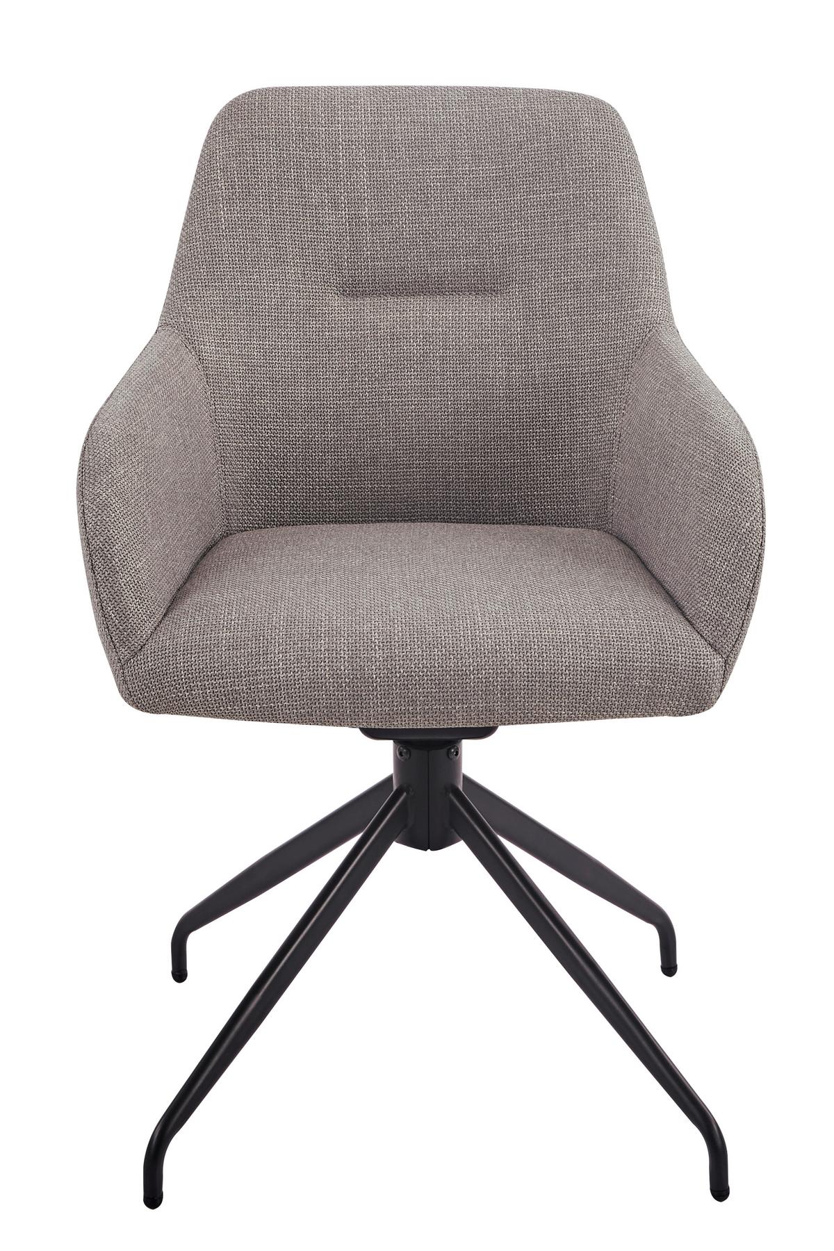 ARMLEHNSTUHL-SET TRIEST S 2ER-SET - Schlammfarben/Schwarz, MODERN, Textil/Metall (56/83/60cm) - MID.YOU