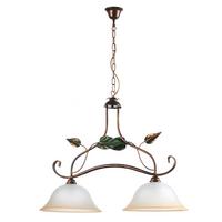 Hängeleuchte Miranda Bronze/Olivgrün max.  22 Watt - Bronzefarben/Olivgrün, Natur, Glas/Metall (80/45/110cm)