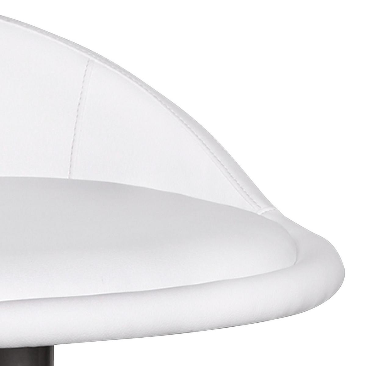 STOŁEK BAROWY WL1.282 - kolor srebrny/biały, Modern, metal/tkanina (43/65/43cm) - MID.YOU