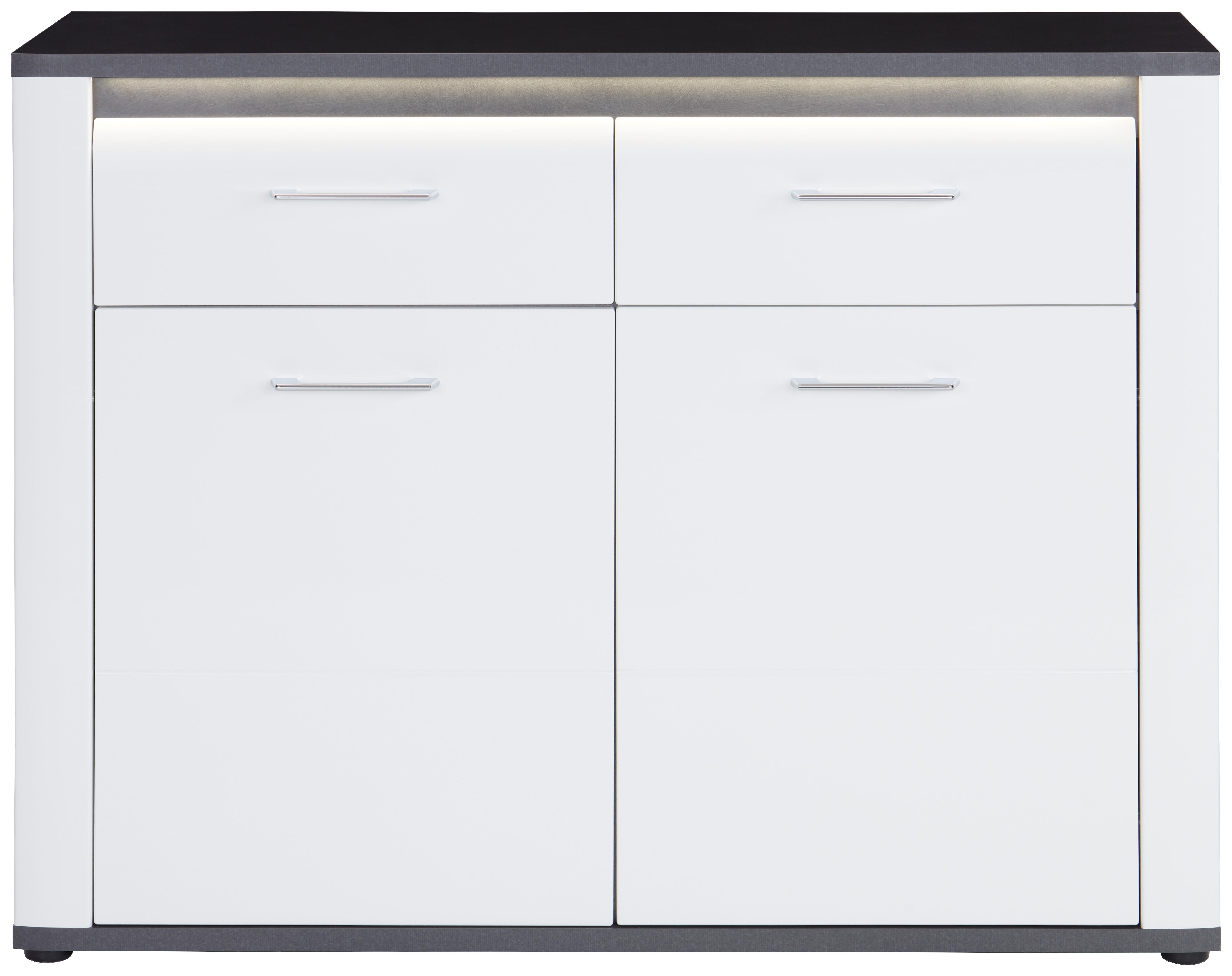 Komoda Alassio Alsk12 - barve kroma/črna, Moderno, umetna masa/leseni material (109/86,2cm) - Mömax