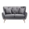 Sofa Linus Hellgrau Samt - Goldfarben/Hellgrau, MODERN, Holz/Textil (148/95/93cm) - Bessagi Home