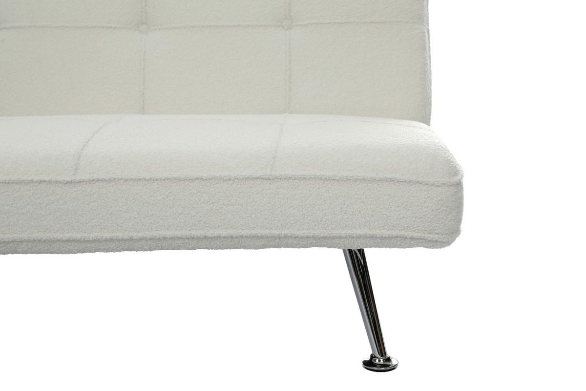 Zofa S Posteljno Funkcijo Billund, Bela - srebrne barve/bela, Basics, kovina/tekstil (179/75/90cm) - Livetastic