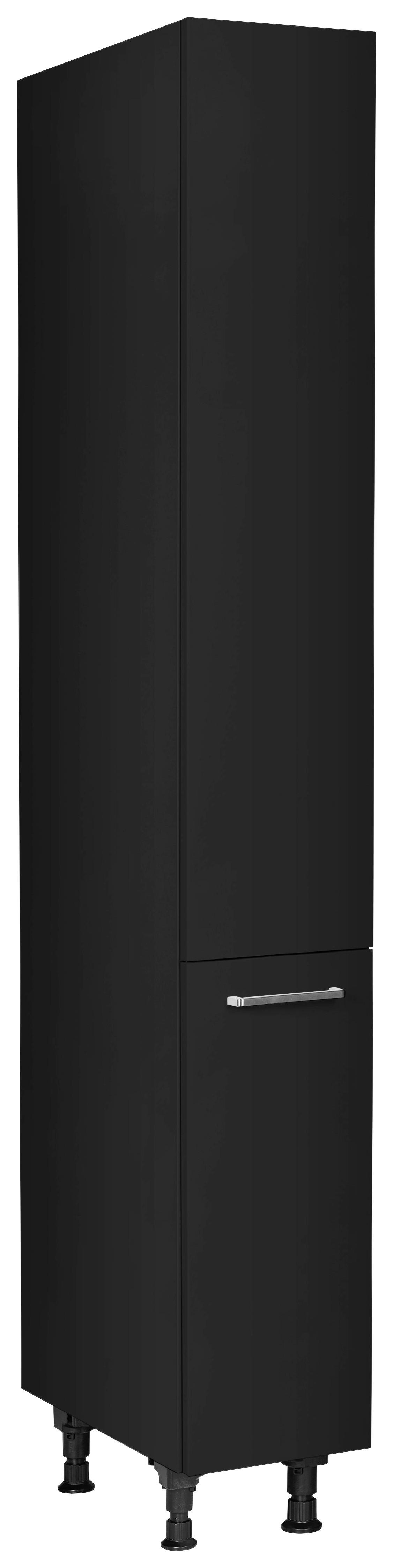 Apothekerschrank Touch Schwarz - Edelstahlfarben/Schwarz, MODERN, Holzwerkstoff/Metall (30/216,6/58cm) - Nobilia
