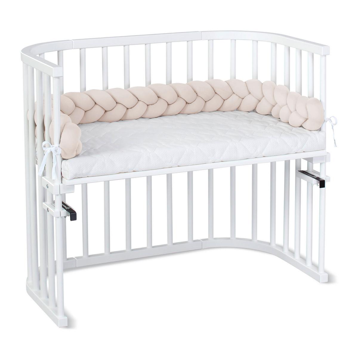 OCHRANIACZ DO ŁÓŻECZKA GEFLOCHTEN - kremowy, Basics, tkanina (180/9/9cm) - Babybay