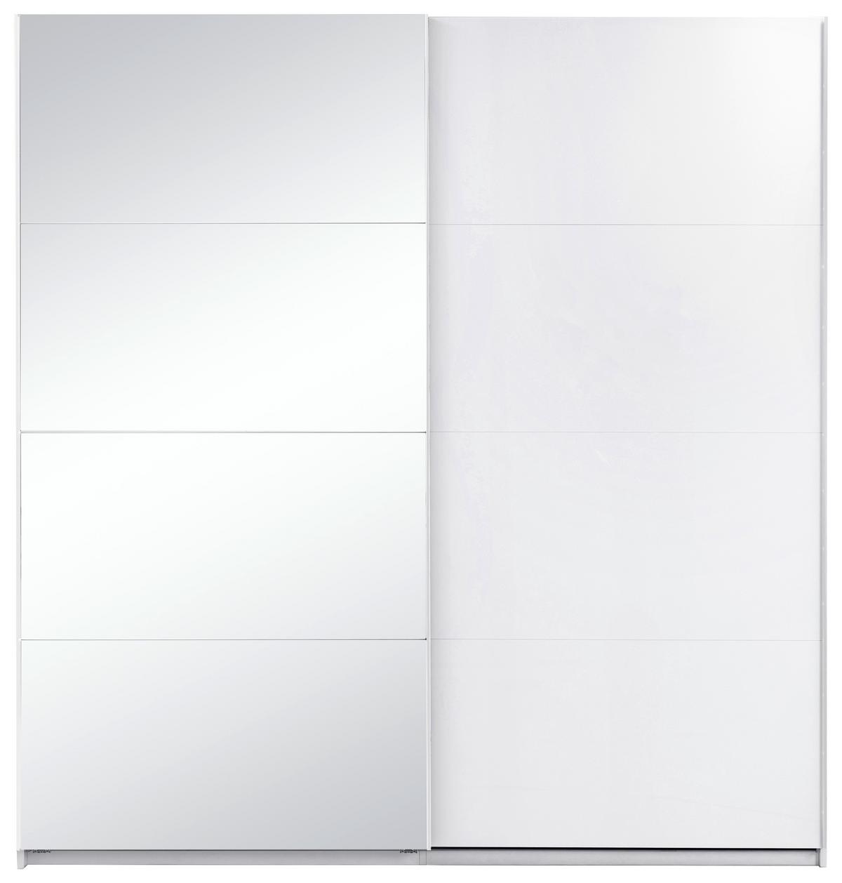 Omara Z Drsnimi Vrati Viva, Bela - bela/barve aluminija, Moderno, kovina/leseni material (200/210/62cm) - P & B