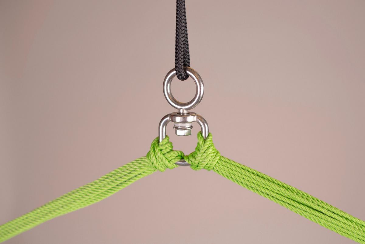 Hängesessel Comfort Hammock Echtholz Gelb/Grün - Gelb/Hellgrün, KONVENTIONELL, Holz/Textil (110/160/180cm) - La Siesta