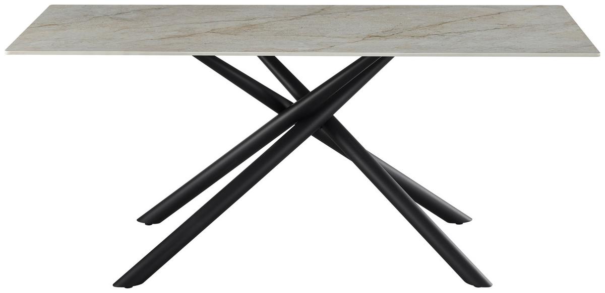 Jedilna Miza Terence, Keramika, 180x90 Cm - siva/črna, Moderno, kovina/keramika (180/76/90cm)