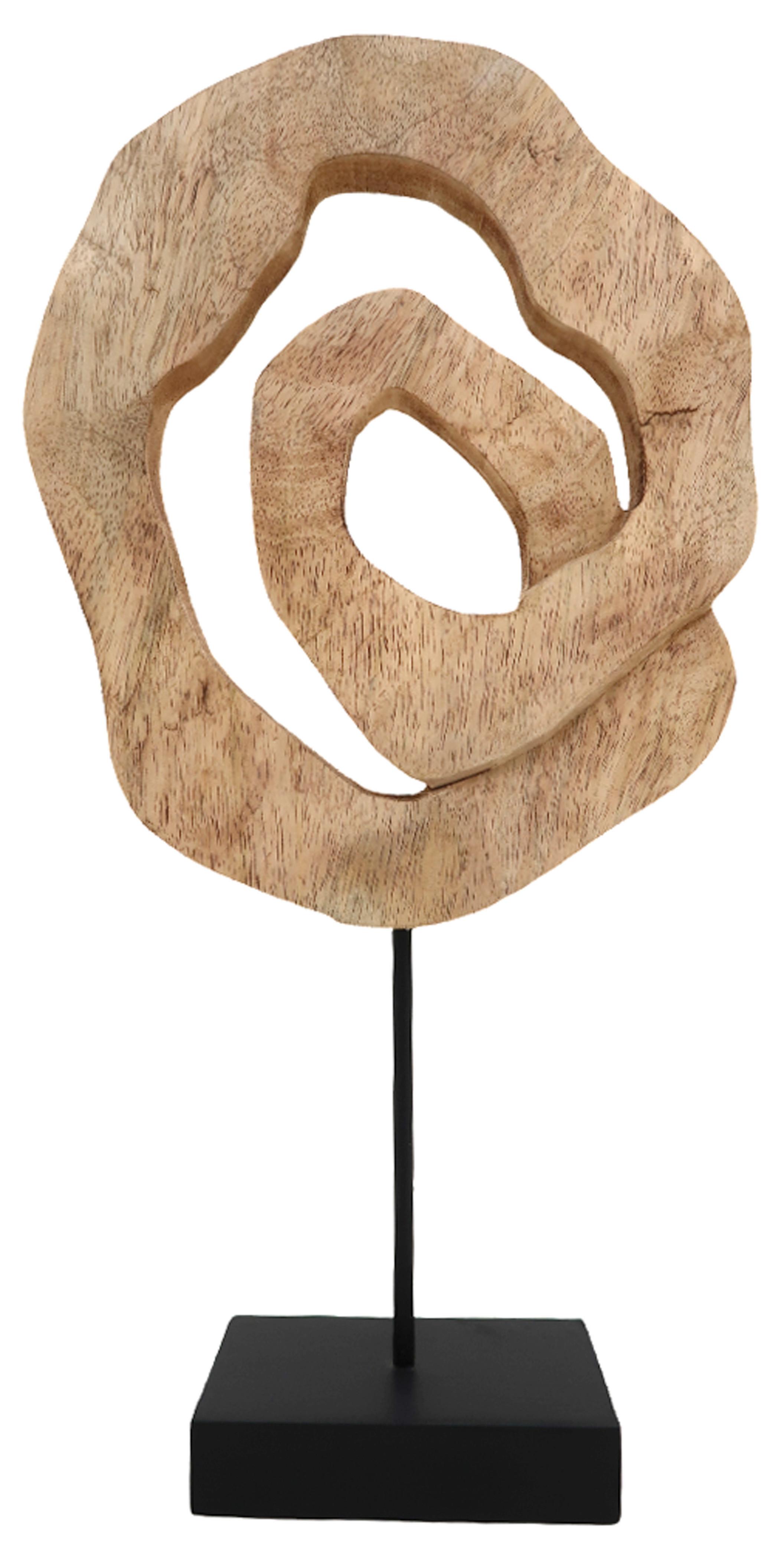 RZEŹBA FO-2322A - kolor naturalny, Natur, metal/drewno (24,5/52/9cm) - Ambia Home