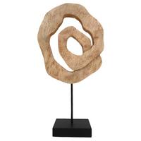RZEŹBA FO-2322A - kolor naturalny, Natur, metal/drewno (24,5/52/9cm) - Ambia Home