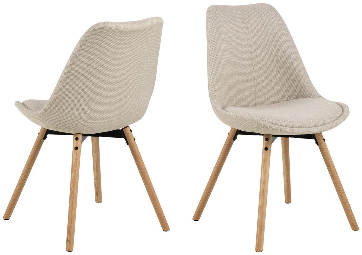 KRZESŁO ERICA - beżowy/kolor dębowy, Konventionell, tkanina/drewno (49/84/55cm) - MID.YOU