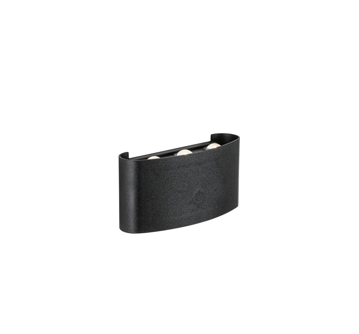 LED-Wandleuchte Beide Schwarz max. 2,5 Watt - Schwarz, MODERN, Kunststoff/Metall (5,25/17/8,5cm) - Mömax