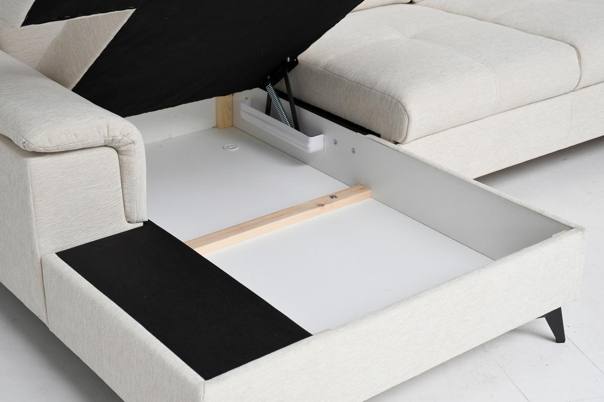 Sarokkanapé Sierra - bézs, Modern, textil (364/230cm) - Mömax