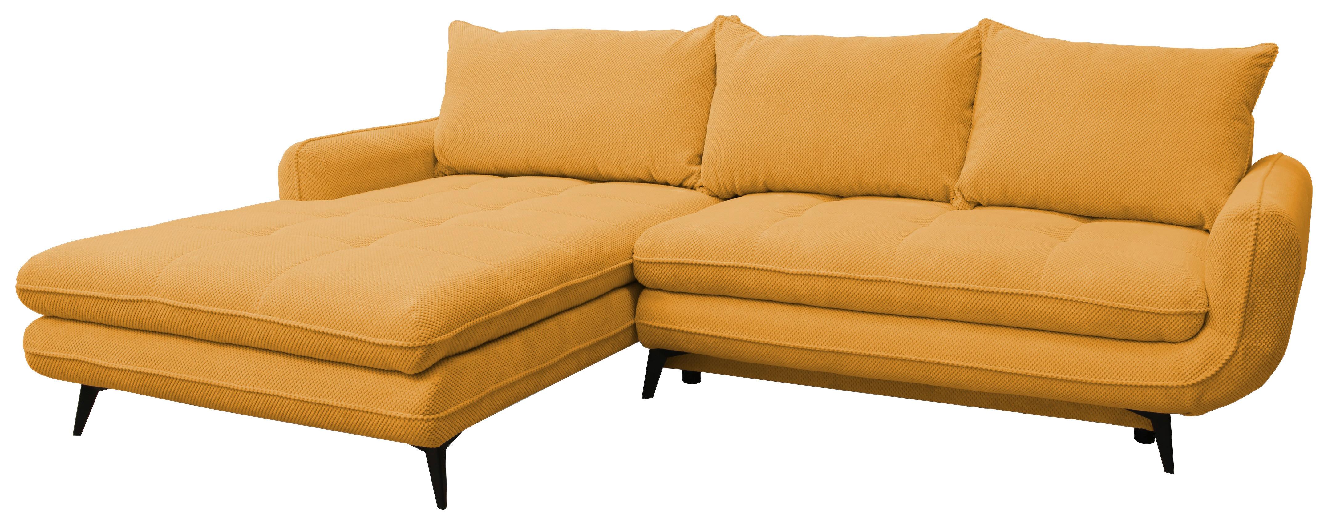 Kutna Garnitura Wave - tamno žuta/crna, Moderno, tekstil/metal (189/266cm) - Modern Living