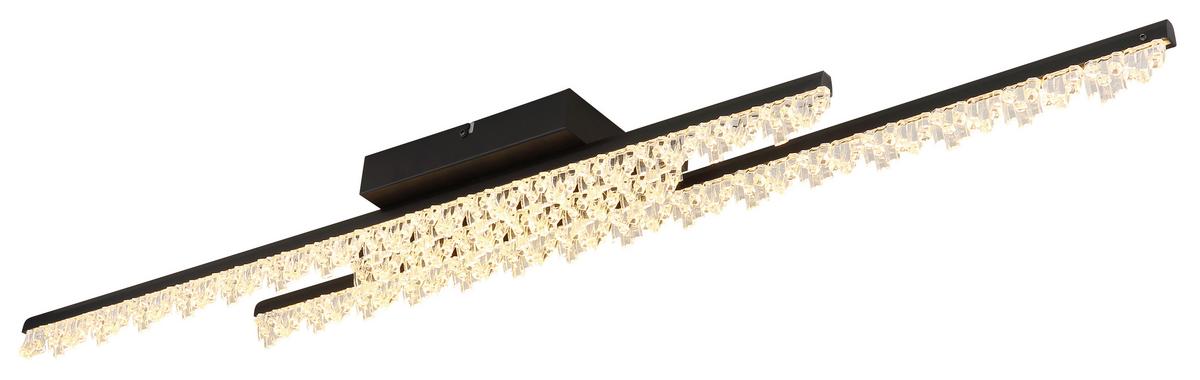 Led Stropna Svjetiljka Hilton - prozirno/crna, Design, metal/plastika (102/12,5/8,5cm) - Globo