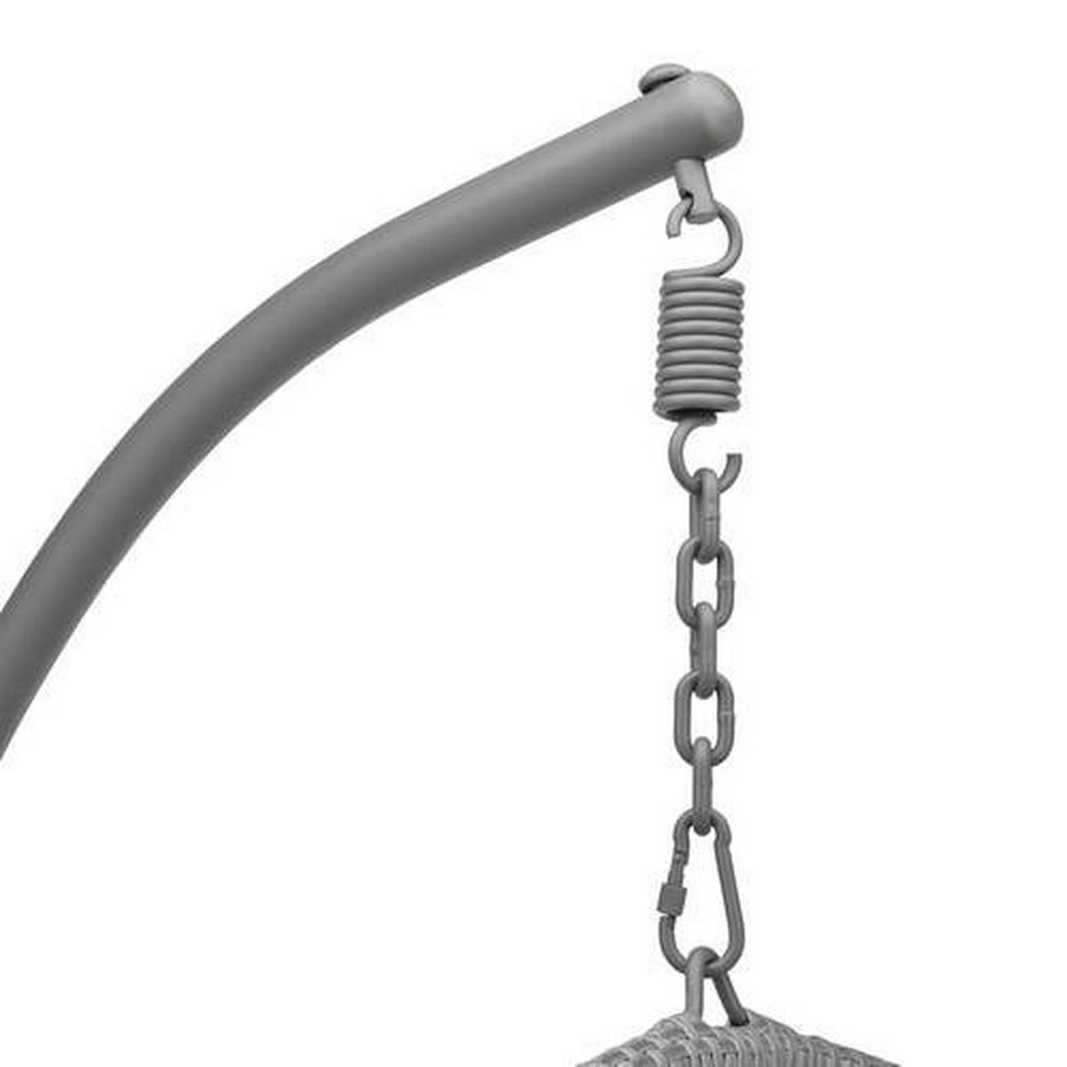 Hängesessel Romea Grau Metall/Kunststoff/Textil - Grau, MODERN, Kunststoff/Textil (120/196/105cm) - Bessagi Garden