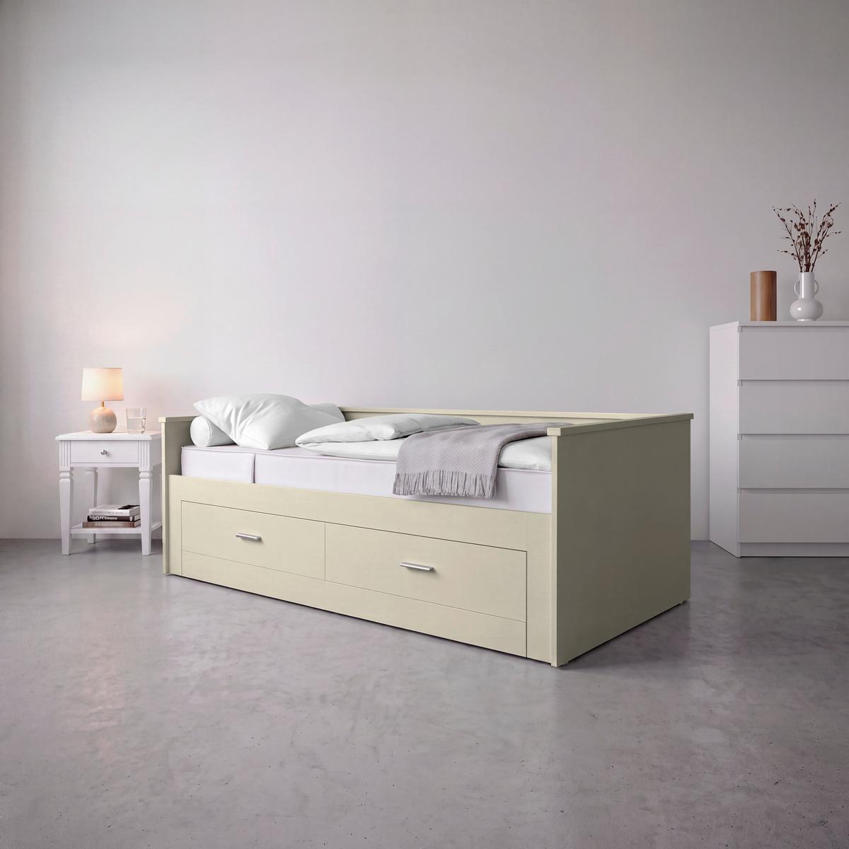Raztegljiva Postelja Honey New, Kašmir, 90-180x200 - kašmir, Romantika, leseni material/les (90-180/200cm) - Based