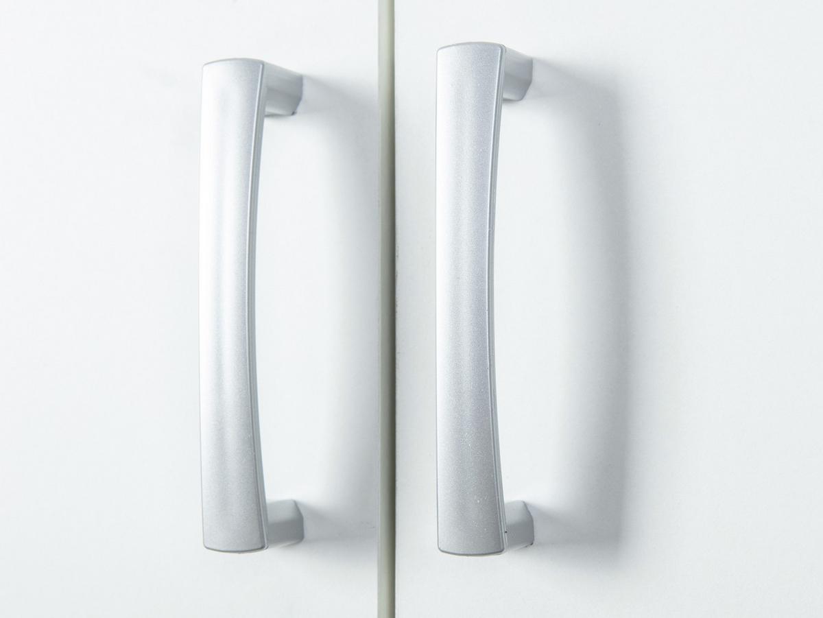 Mehrzweckschrank Arconati Weiß ca. 70x189x34cm - Silberfarben/Schwarz, Basics, Holzwerkstoff/Kunststoff (70/189/34cm) - MID.YOU