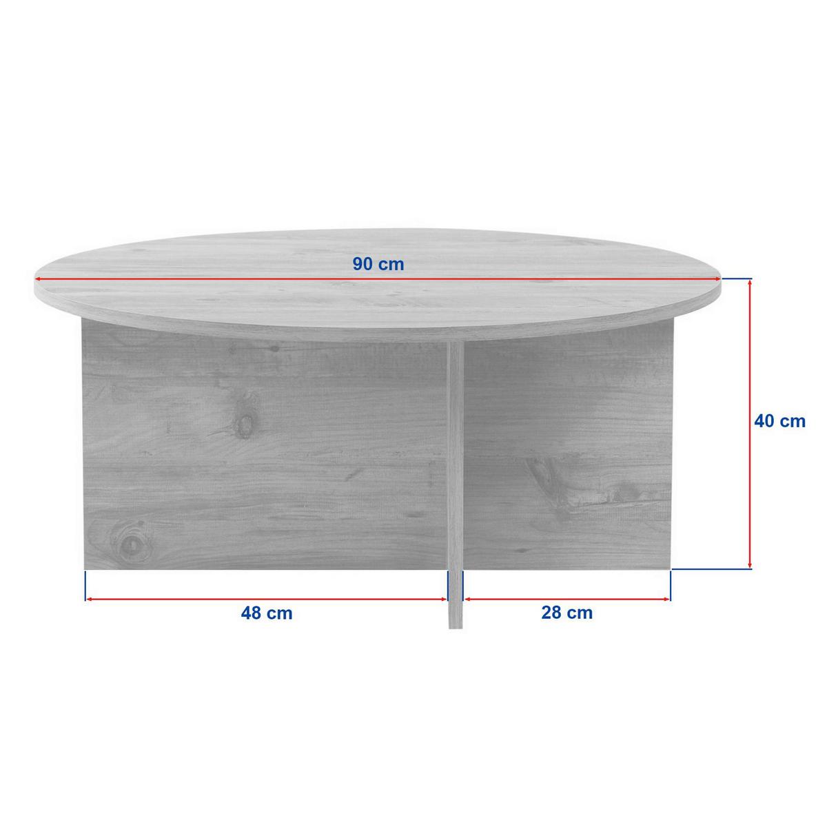 STOLIK KAWOWY SOLEIL - kremowy, Design, materiał drewnopochodny (90/90/40cm) - MID.YOU