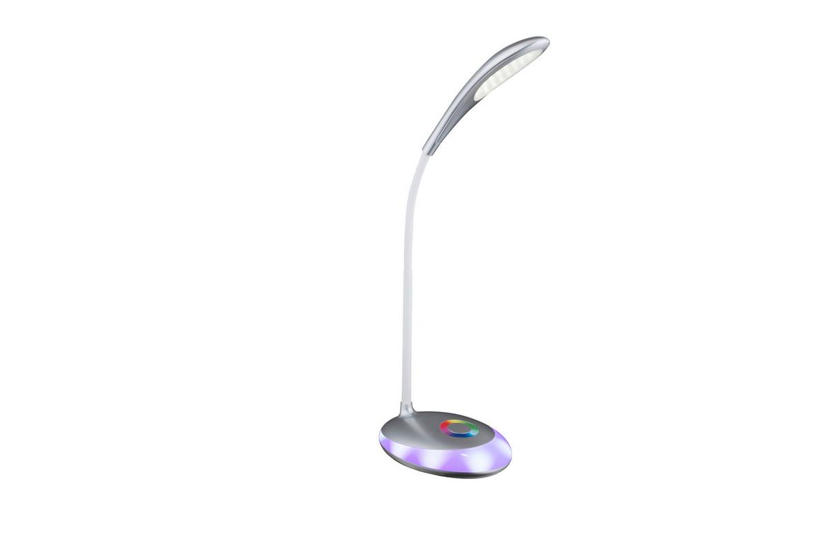 LED-Tischleuchte S58265 in Silber max. 3 Watt - Silberfarben, Design, Kunststoff (30/11/48cm) - Globo