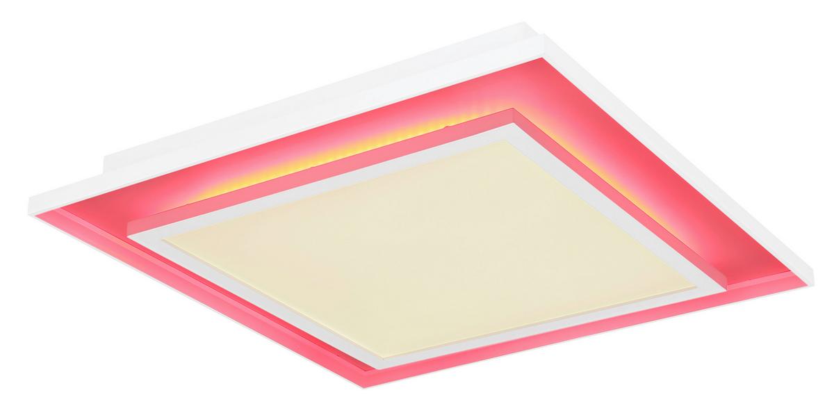 LED-Deckenleuchte Murphy Weiß max. 24 Watt - Weiß, Design, Kunststoff/Metall (44,3/44,3/6,3cm) - Globo