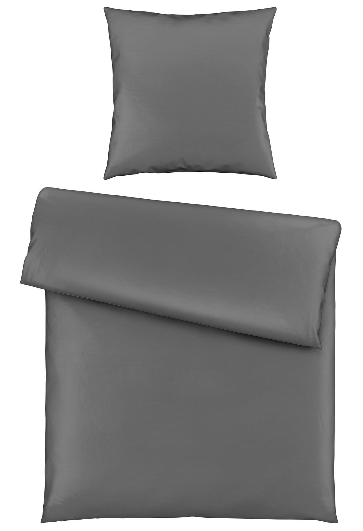 Bettwäsche Bio-Eva in Anthrazit ca. 135x200cm - Anthrazit, MODERN, Textil (135/200cm) - ecoTree