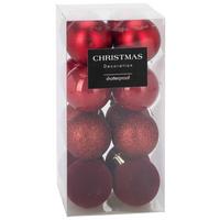 Karácsonyfagömbszett Romy - piros, Konventionell, műanyag (5cm) - Mömax