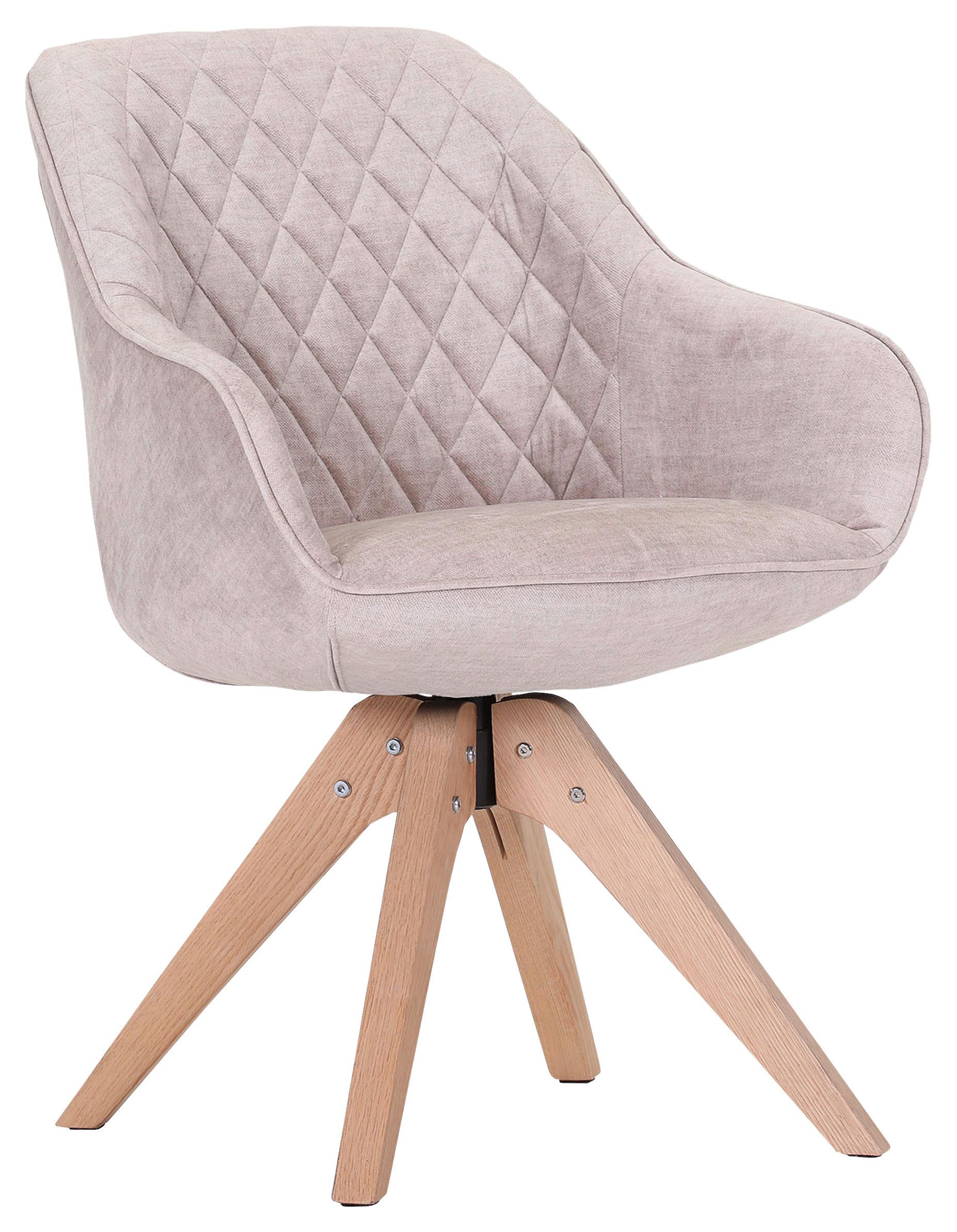 KRZESŁO Z PODŁOKIETNIKAMI COOL - kolor dębowy/beżowy, Lifestyle, tkanina/drewno (60/83/65cm) - Landscape