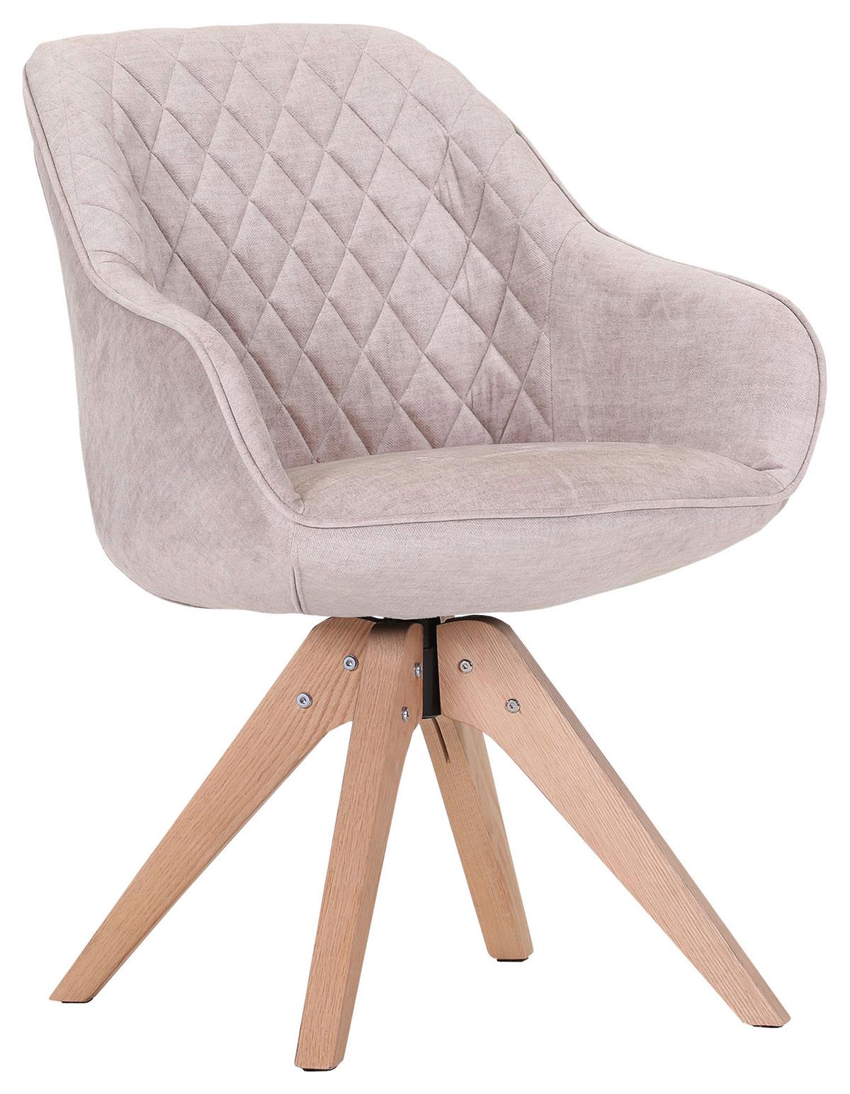 KRZESŁO Z PODŁOKIETNIKAMI COOL - kolor dębowy/beżowy, Lifestyle, tkanina/drewno (60/83/65cm) - Landscape