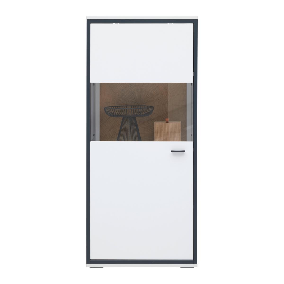Highboard Florenz Schwarz/Weiß/Eiche Artisan - Schwarz/Weiß, MODERN, Glas/Holzwerkstoff (60,2/137,6/38cm) - Premium Living