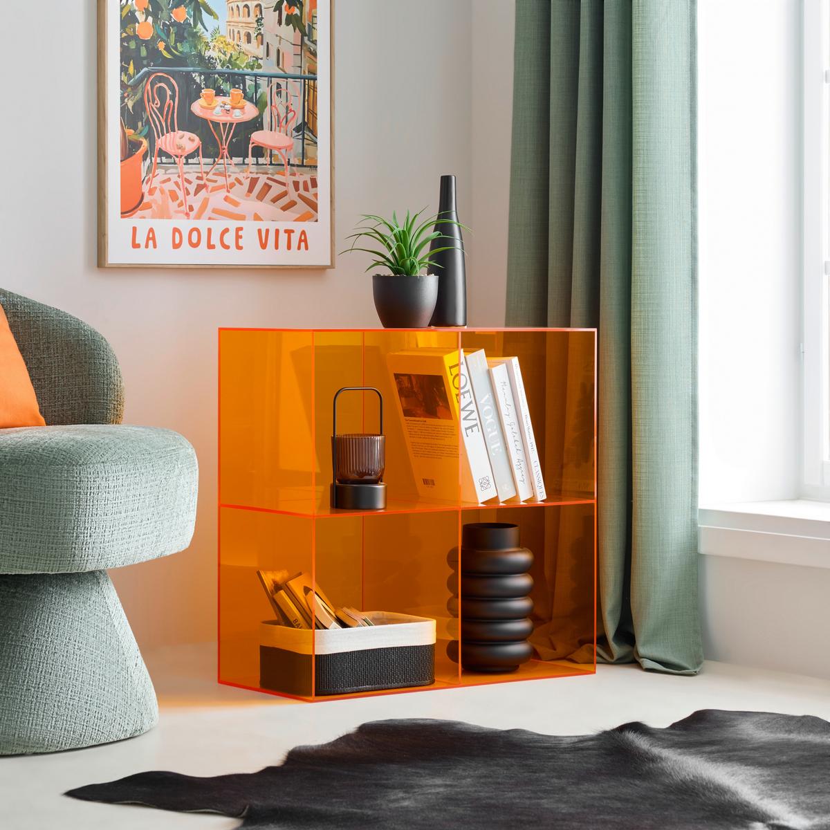 Regal Retro Orange - Orange, LIFESTYLE, Kunststoff (60/28/60cm) - Mömax