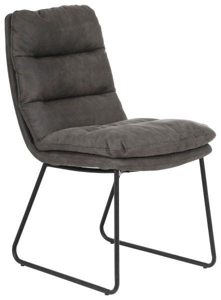 Stuhl in Grau - Schwarz/Grau, Modern, Textil/Metall (47/91/69cm) - Modern Living