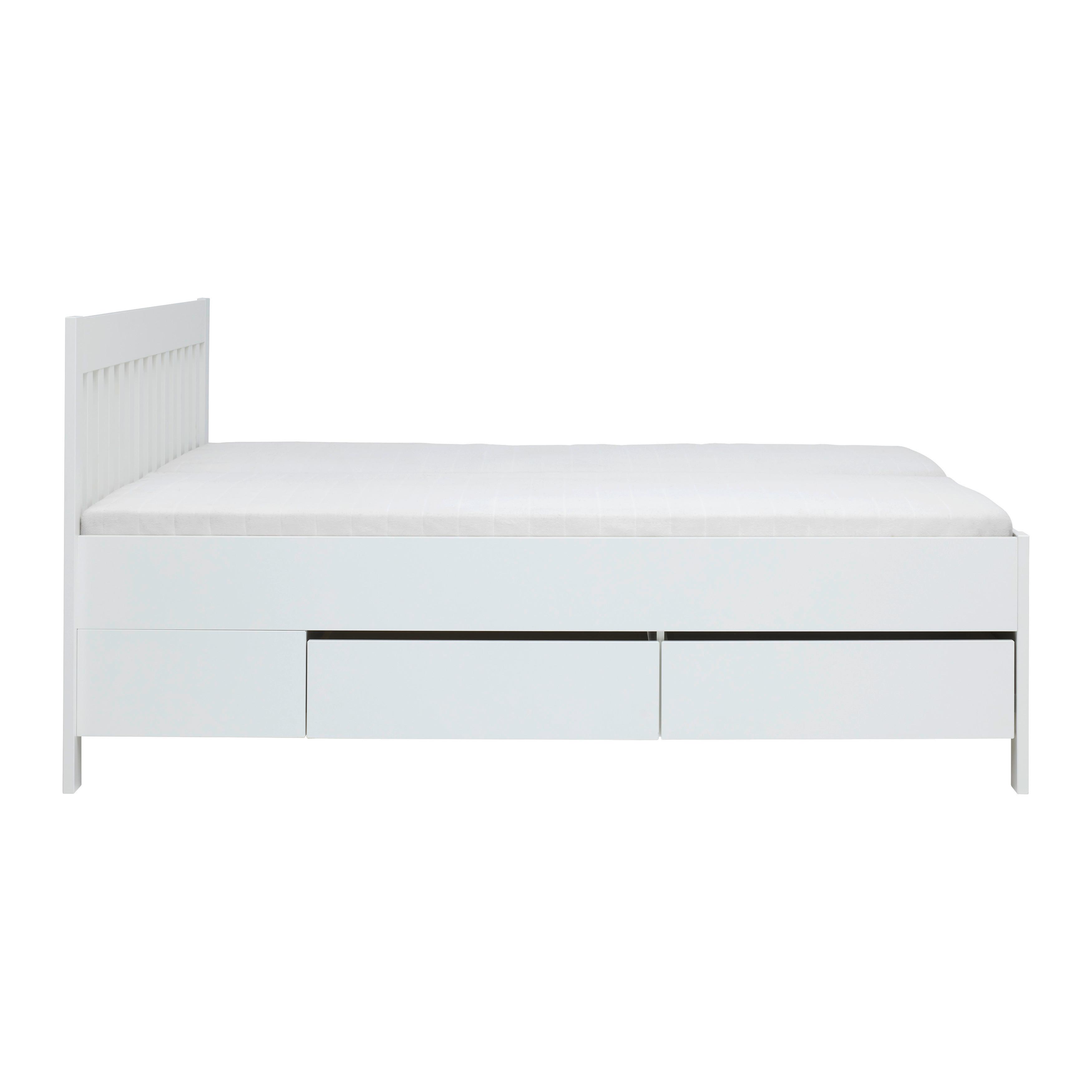 SÄNG MED FÖRVARING NIZZA - vit, Romantik / Lanthus, trä (160/200cm) - Mömax