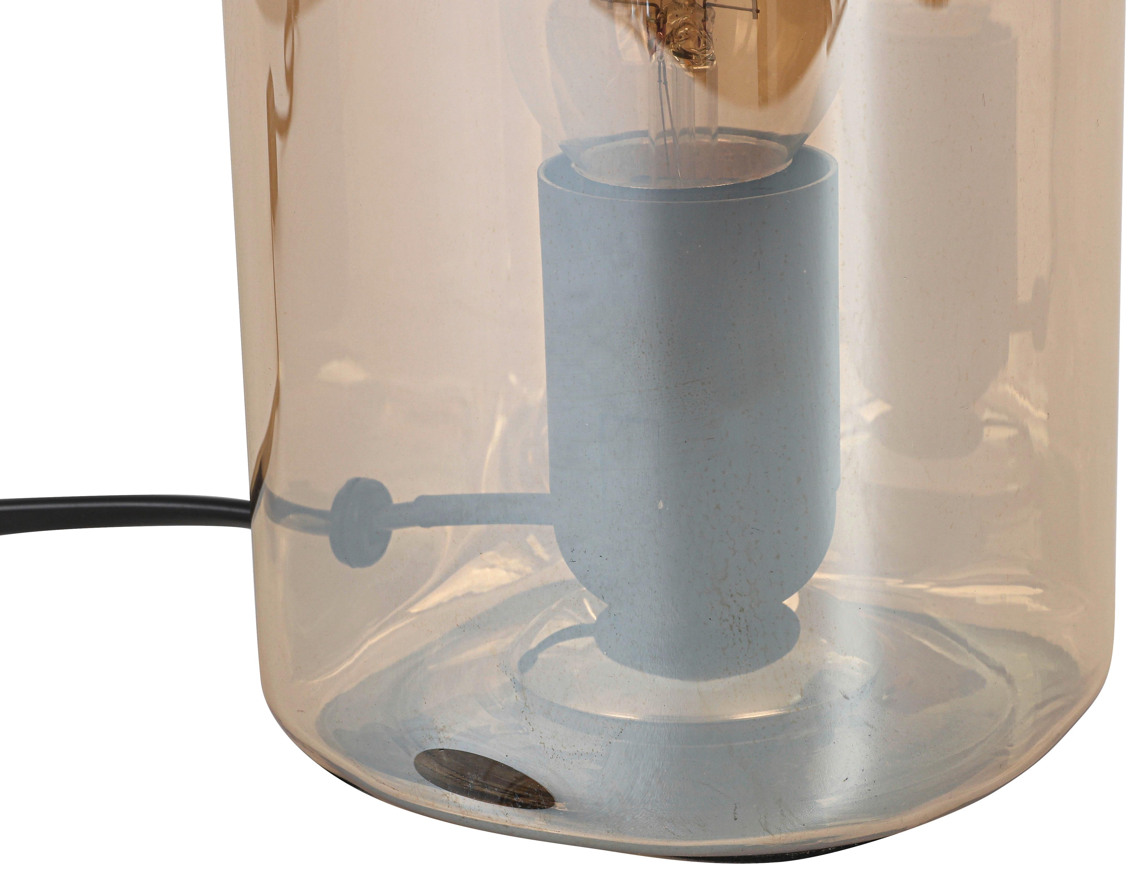 BORDSLAMPA AMBER - bärnstensfärgad/svart, Modern, glas/plast (10/10/20cm) - Mömax