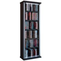 CD-Regal Classic in Schwarz, B: 31 cm - Schwarz, KONVENTIONELL, Glas/Holzwerkstoff (31/92/18cm) - MID.YOU