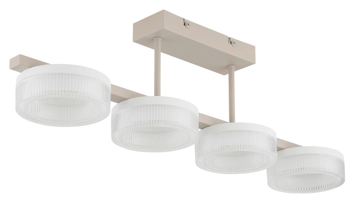 Led Stropna Svjetiljka Zara - bijela/boje pijeska, Design, metal/plastika (67/13/19,5cm) - Globo