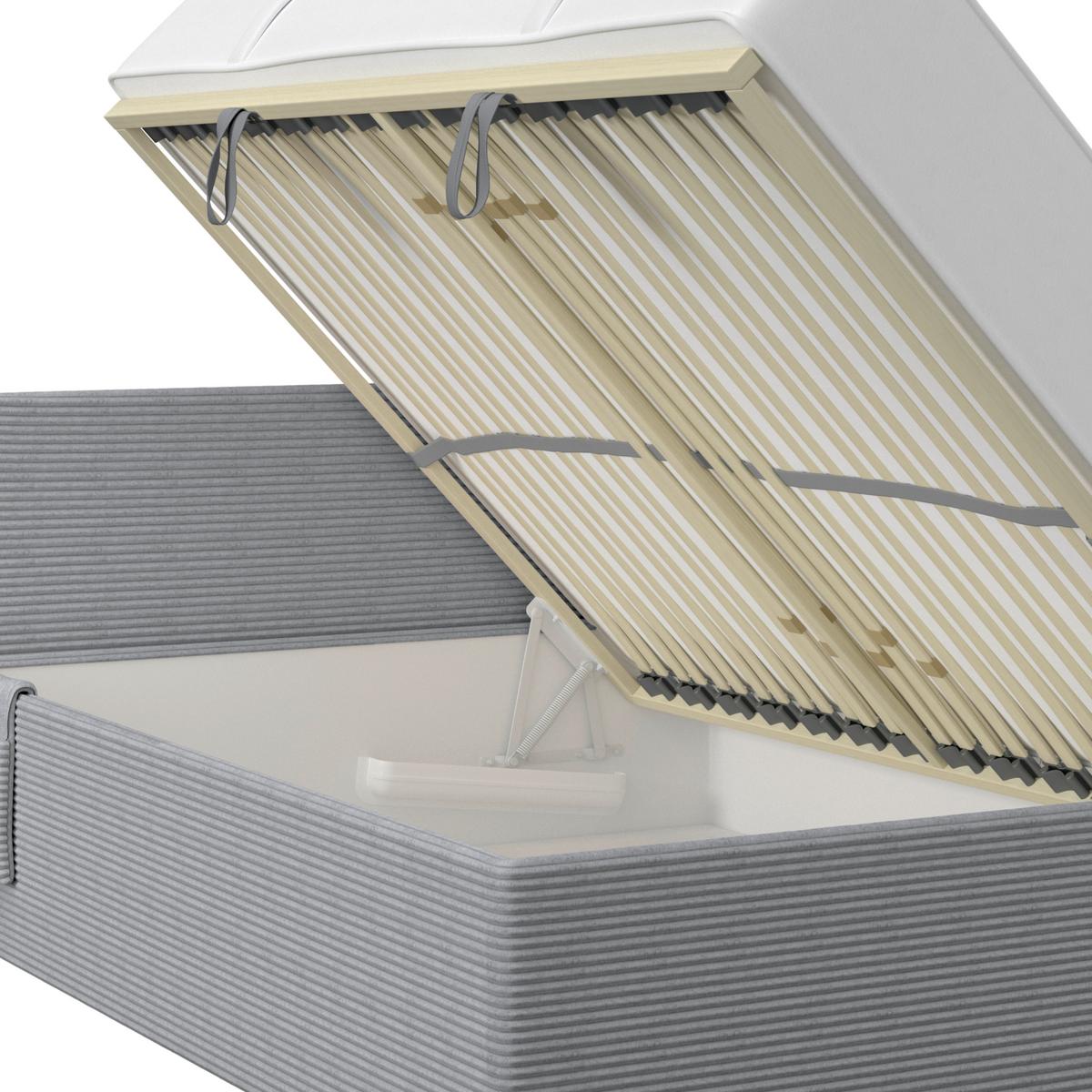 POLSTERBETT REMI - Silberfarben, Modern, Holz/Textil (120/200cm)