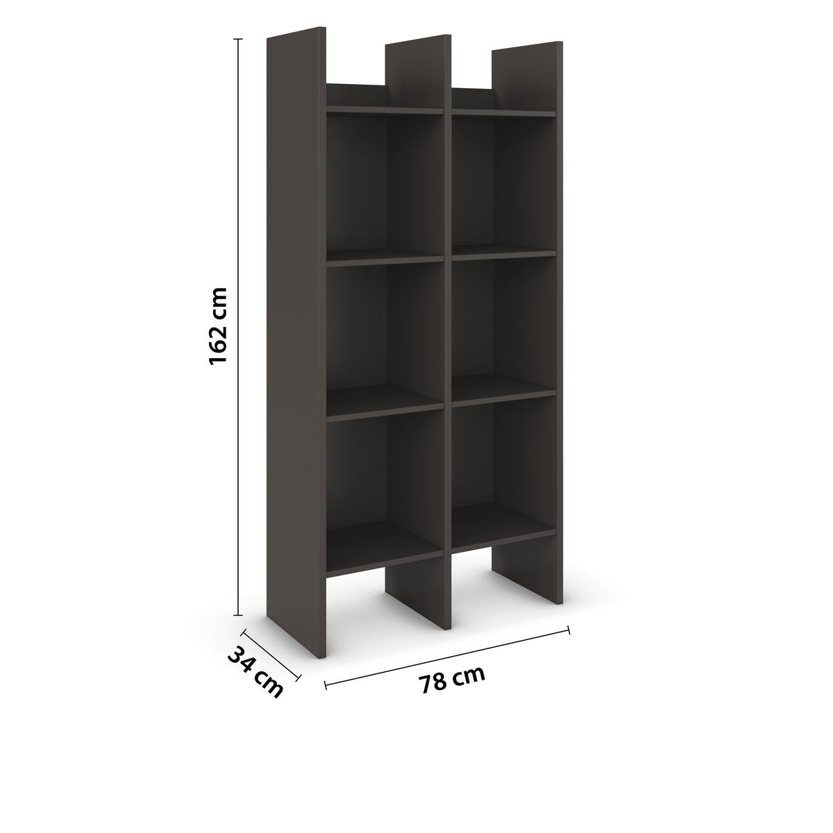 Regalni Element Endora, Barva Grafita - barve grafita, Konvencionalno, leseni material (78/162/34cm) - Xora